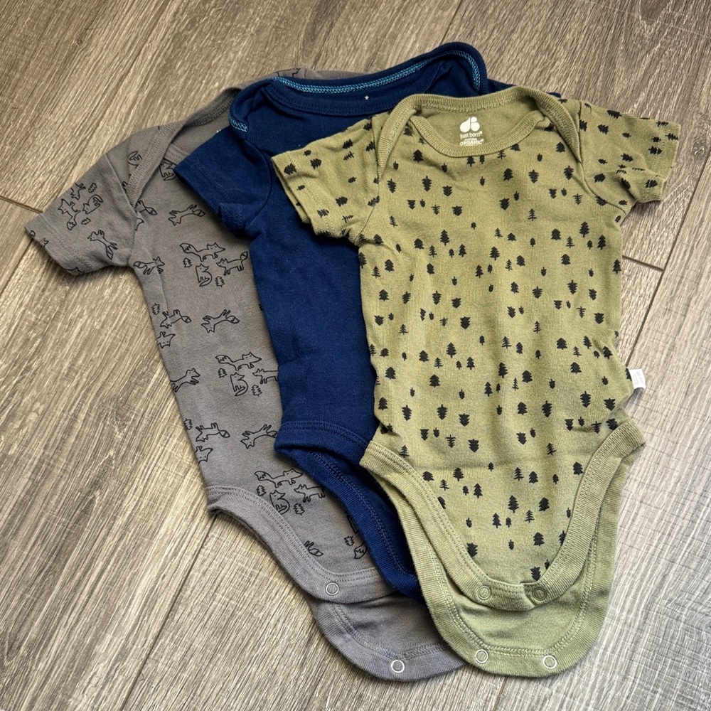 Cloud Island Bodysuit Set - Olive, Navy, Charcoal